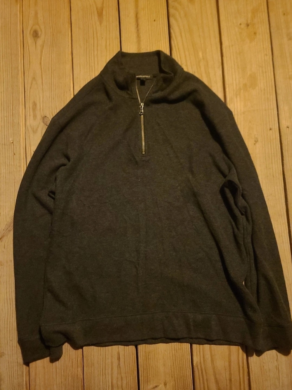 Banana Republic Men's Charcoal Zip-Neck Sweater